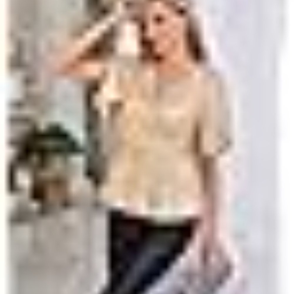 Sequin Ruffle Gold Wrap Blouse - M - Picture 2 of 10